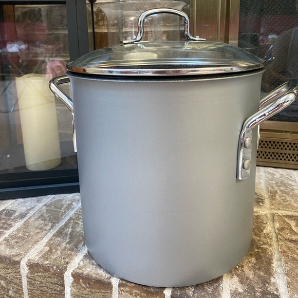 CALPHALON 12 QT Stock Pot 812 Hard Anodized Aluminum Stockpot with Gold Lid - Picture 1 of 4
